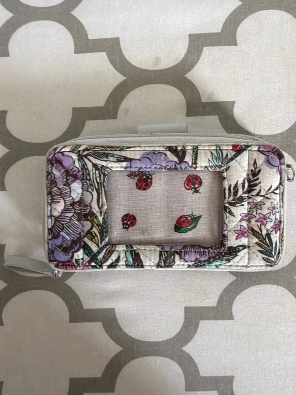 Vera Bradley Floral Quilted Wallet in Purple, Green, White